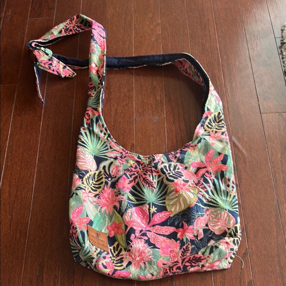 Vera Bradley Tropical Pink and Green Shoulder Bag - Picture 1 of 5